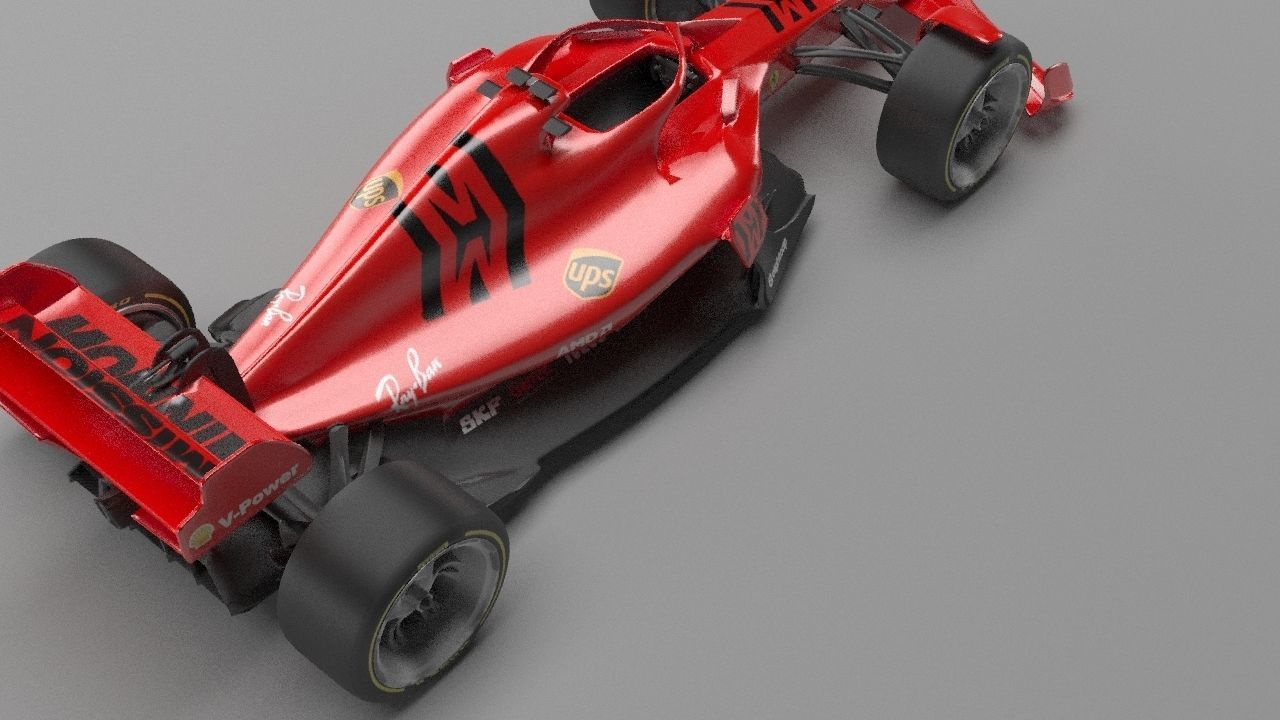 f1 scuderia ferrari 2021 - 2023 concept Low-poly 3D model_13