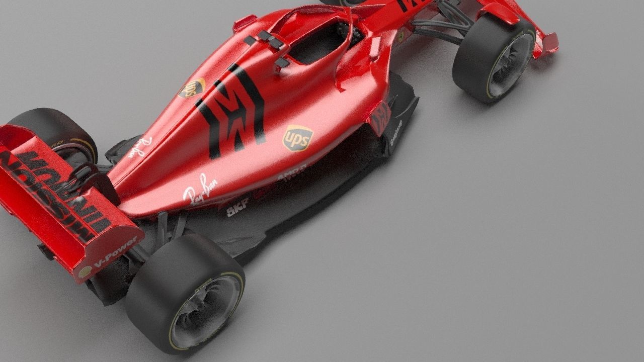 f1 scuderia ferrari 2021 - 2023 concept Low-poly 3D model_14