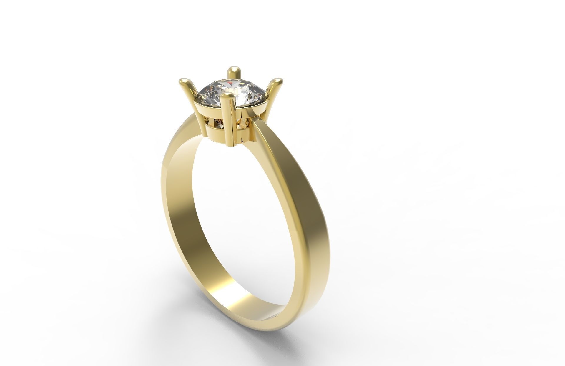 Ring with gem 3D print model_2