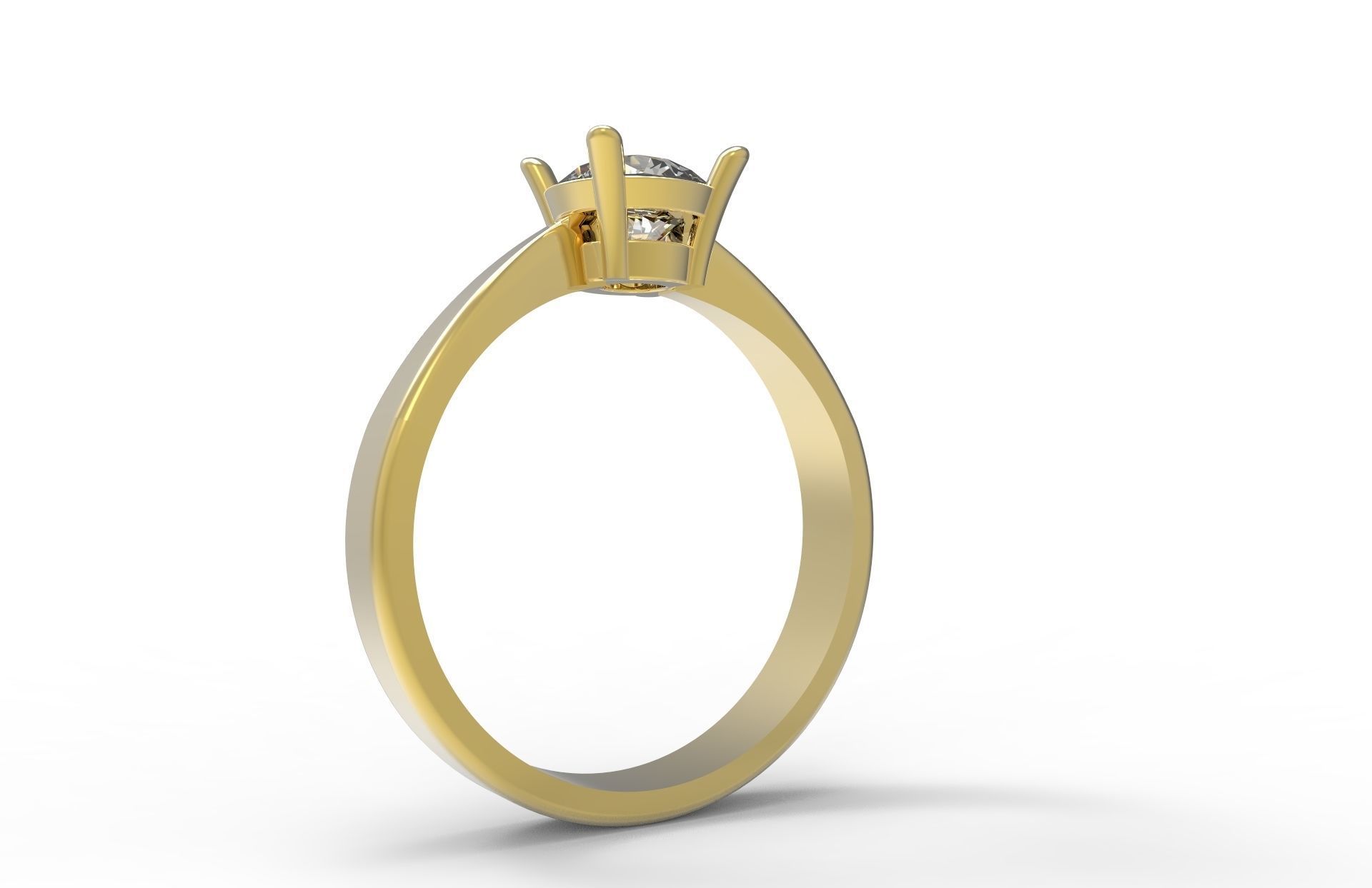 Ring with gem 3D print model_1
