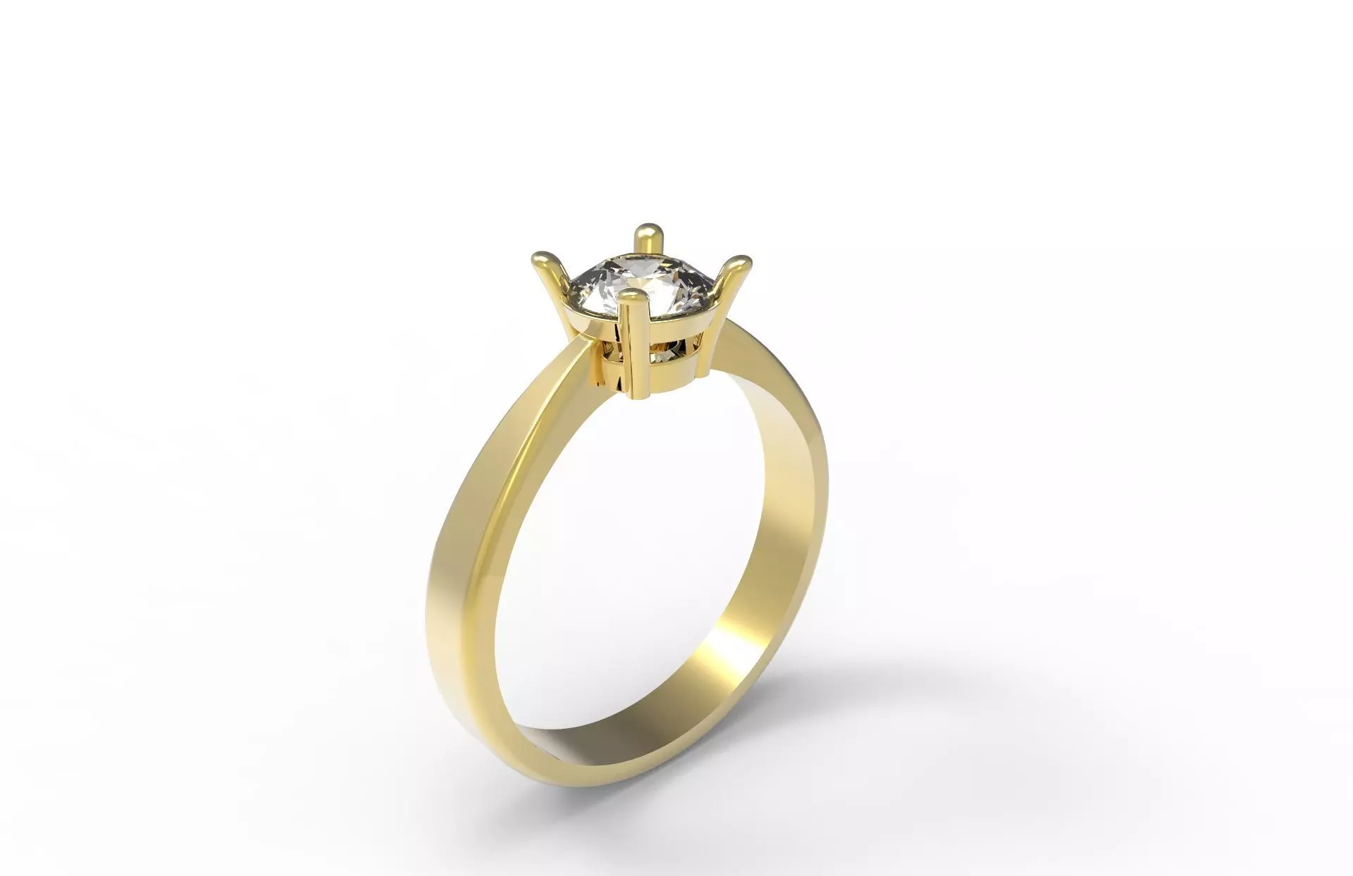 Ring with gem 3D print model_0