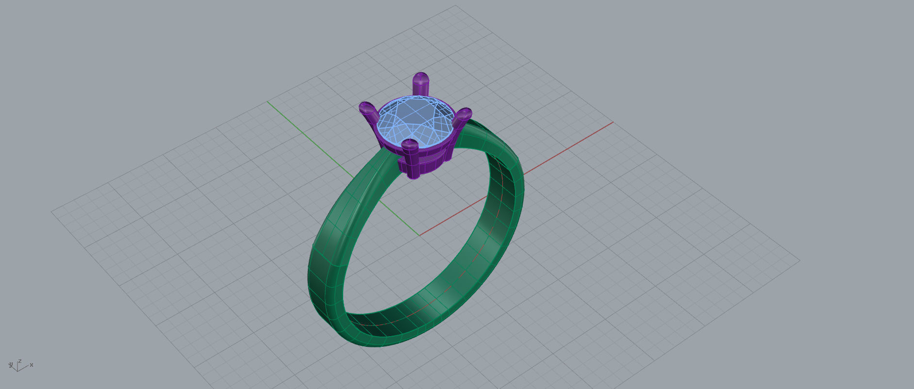 Ring with gem 3D print model_6