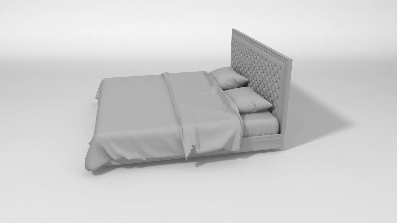 bed for relax luxury 3D model_3