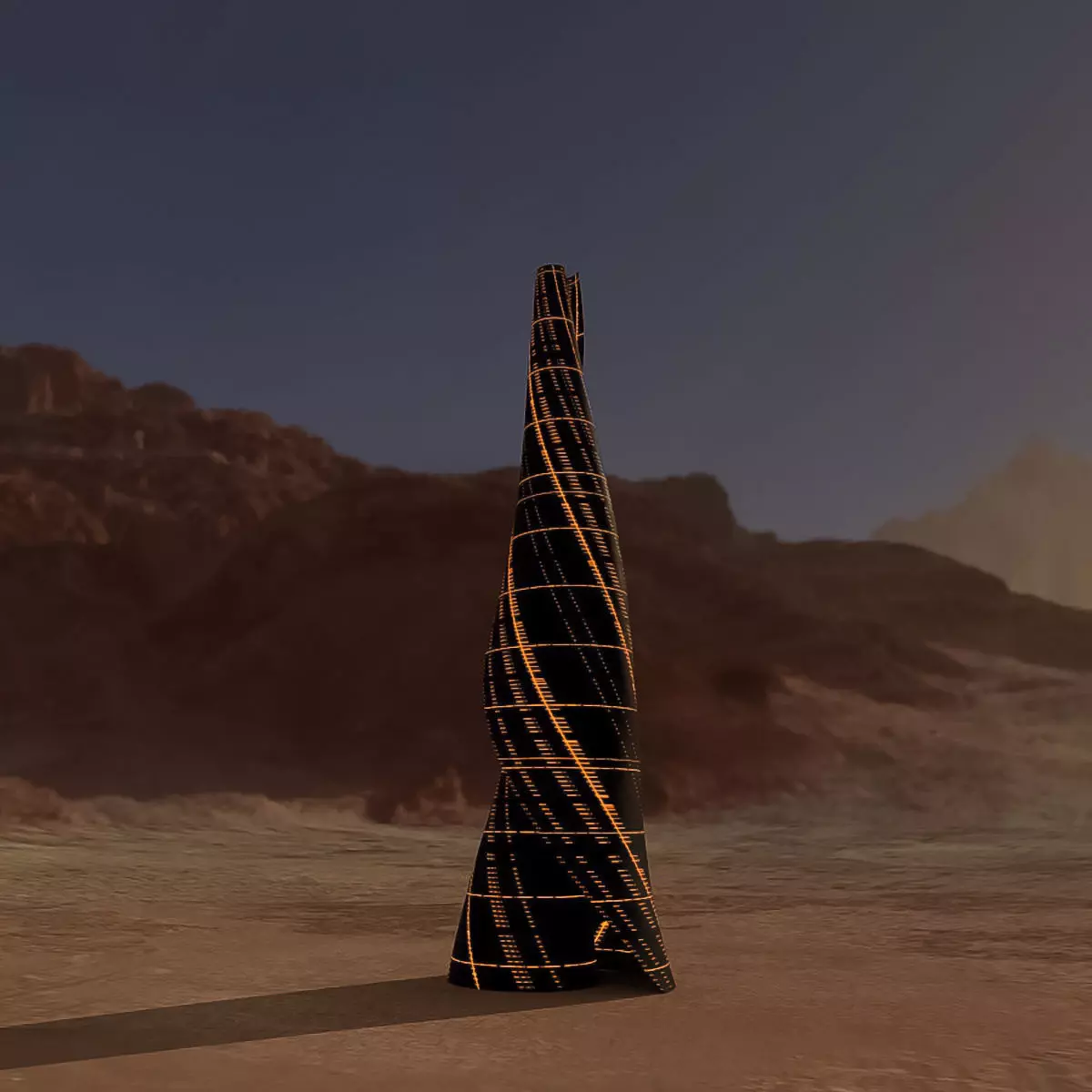Sci Fi Tower 3D model_0