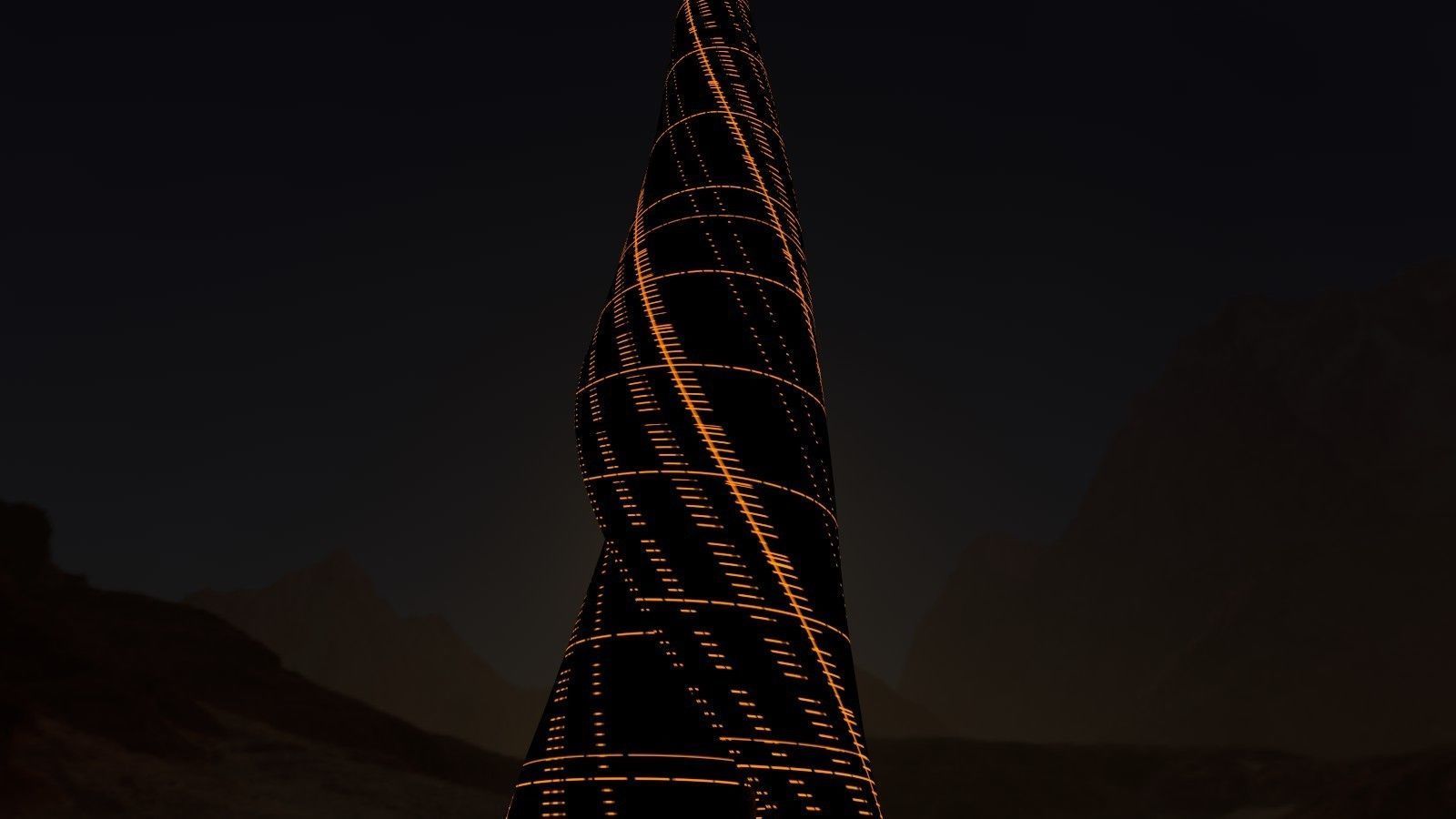 Sci Fi Tower 3D model_2
