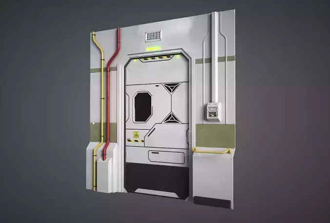 Lab Sci Fi Door Low-poly 3D model