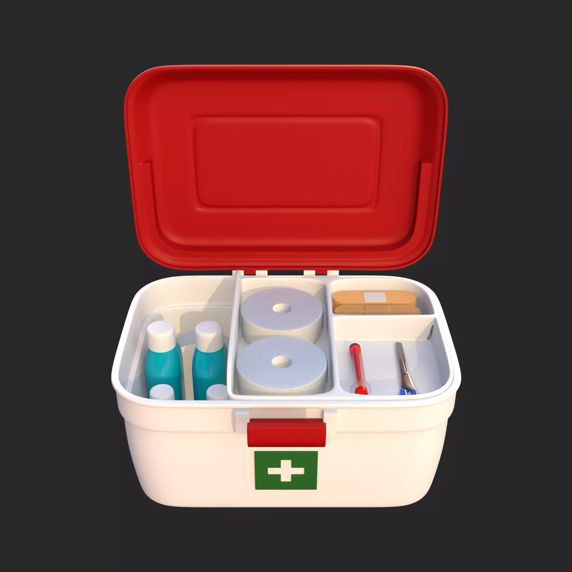 First Aid Box Low-poly 3D model_0