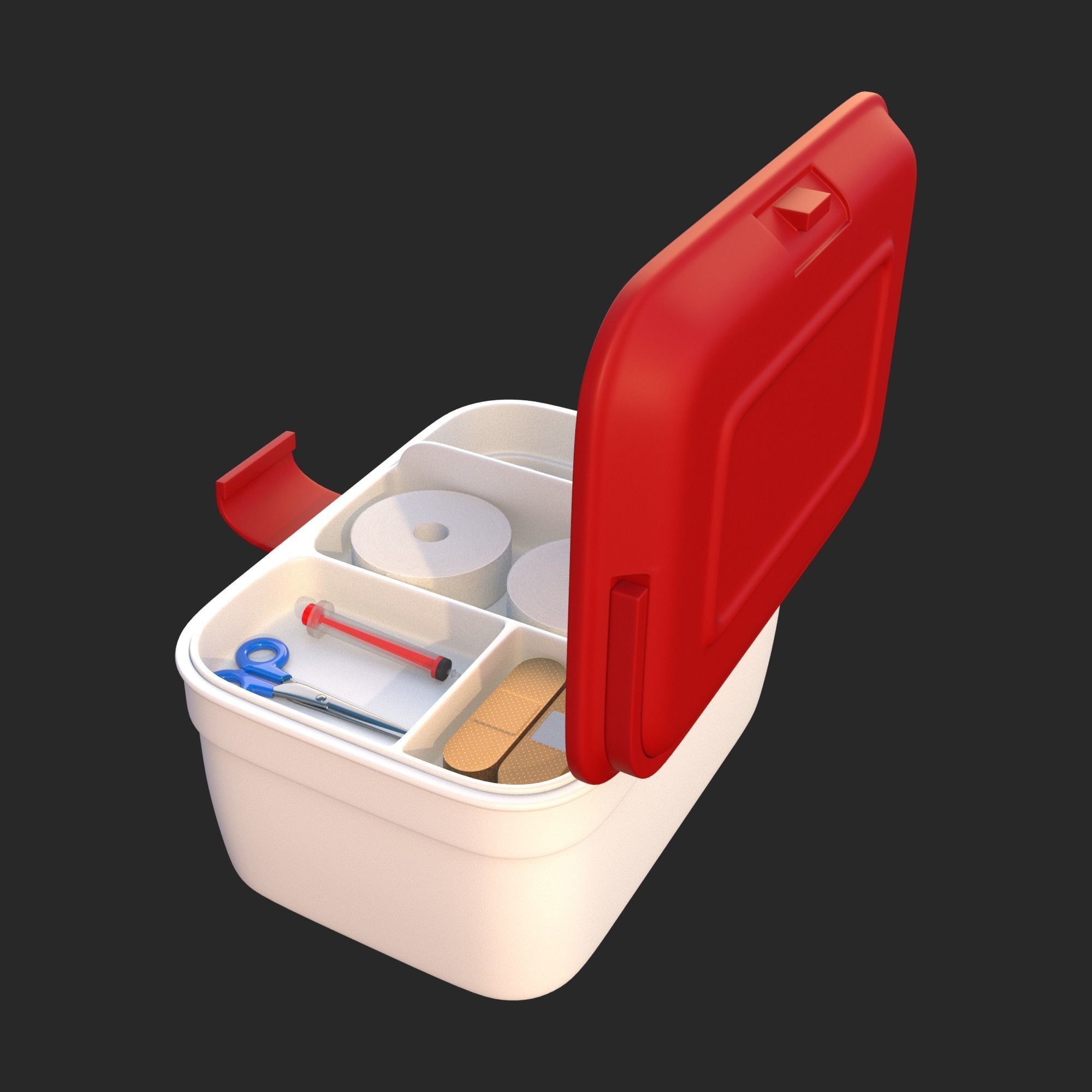 First Aid Box Low-poly 3D model_5