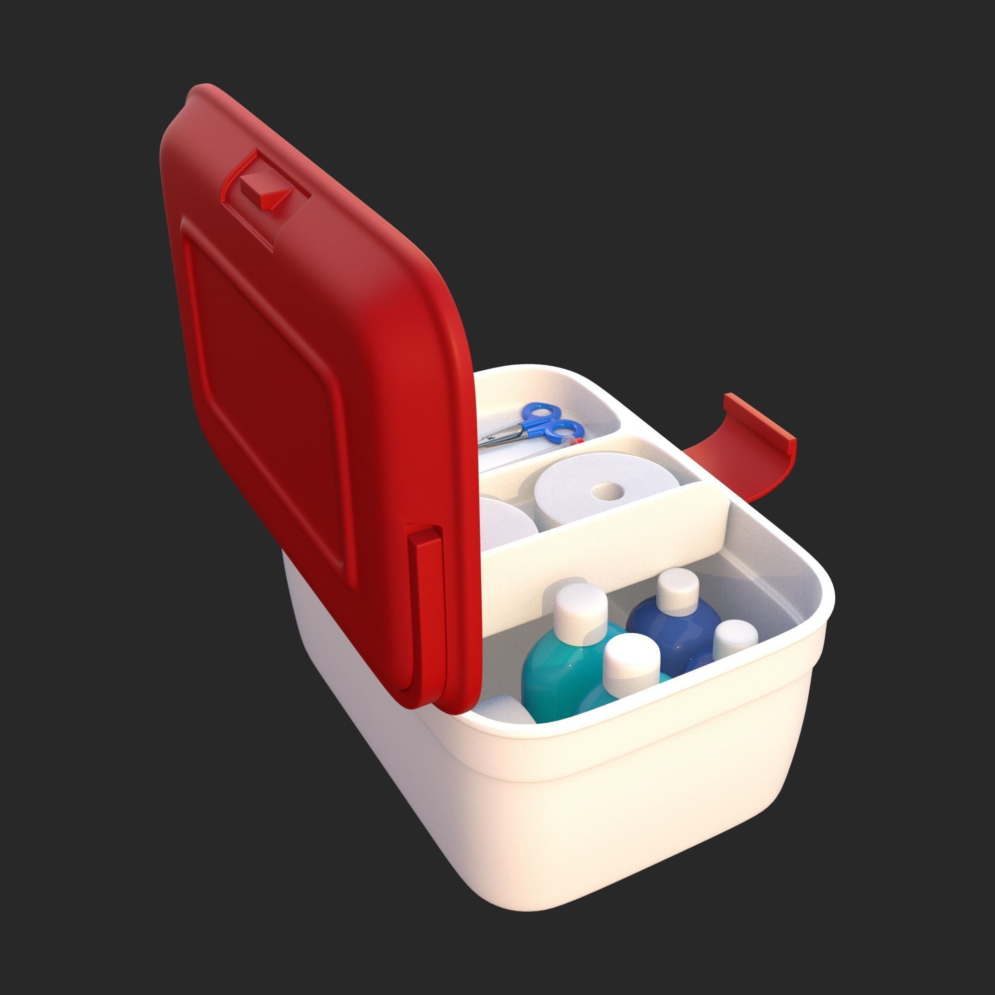 First Aid Box Low-poly 3D model_3