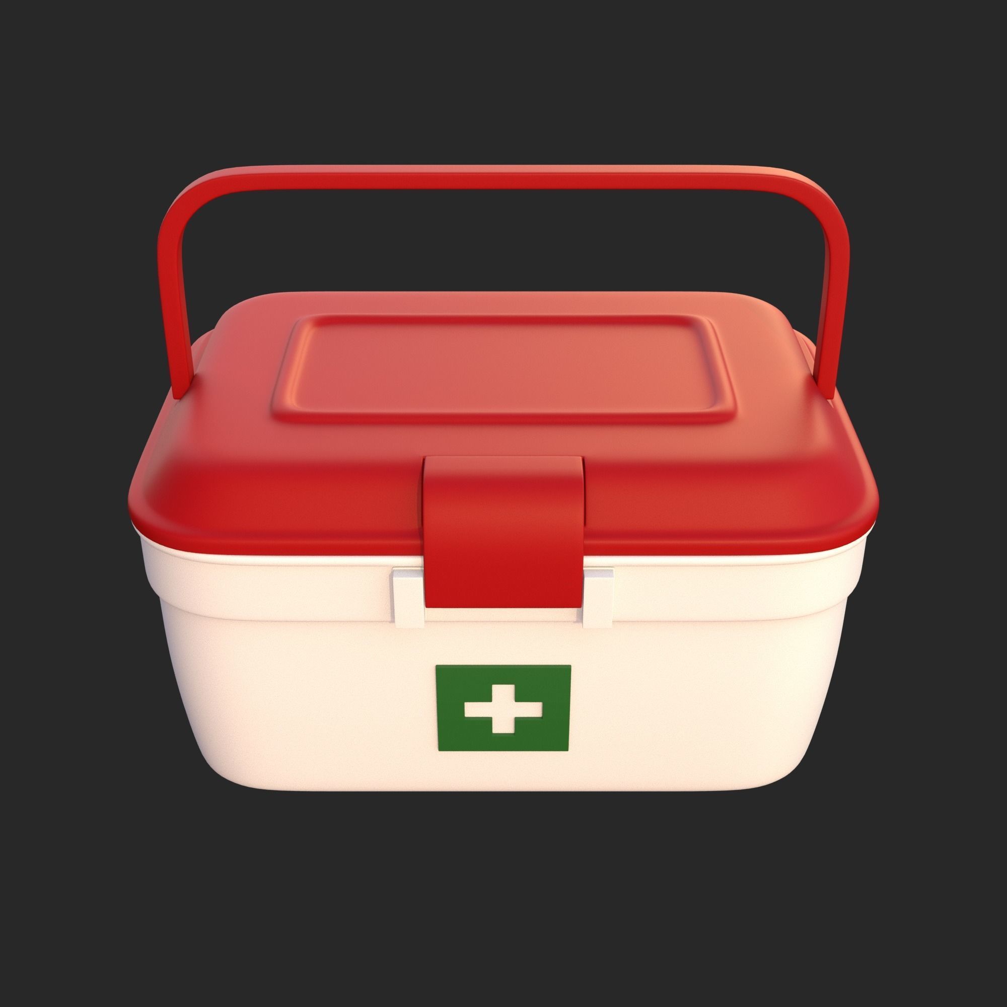 First Aid Box Low-poly 3D model_7