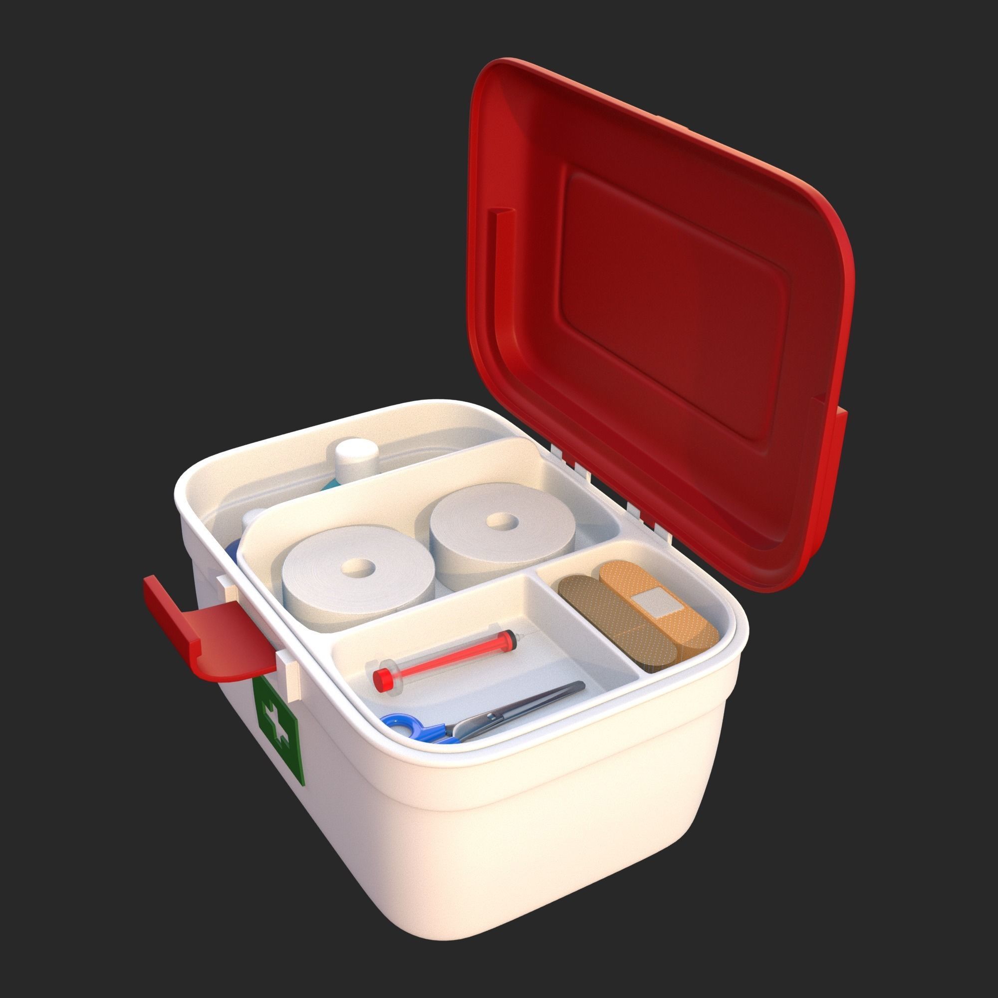 First Aid Box Low-poly 3D model_6