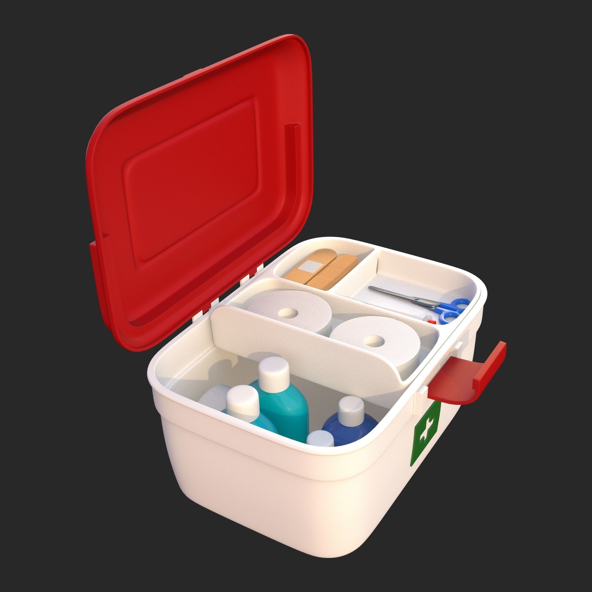 First Aid Box Low-poly 3D model_2