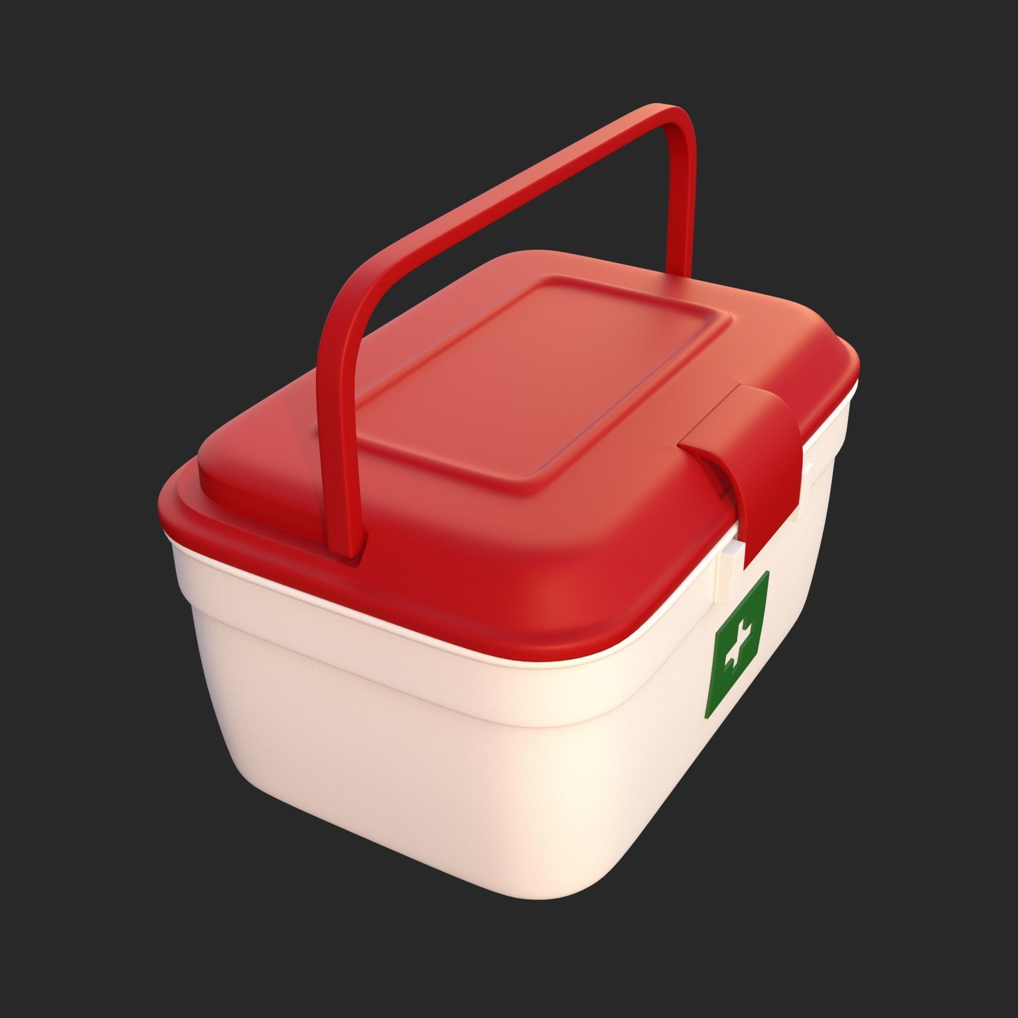 First Aid Box Low-poly 3D model_8