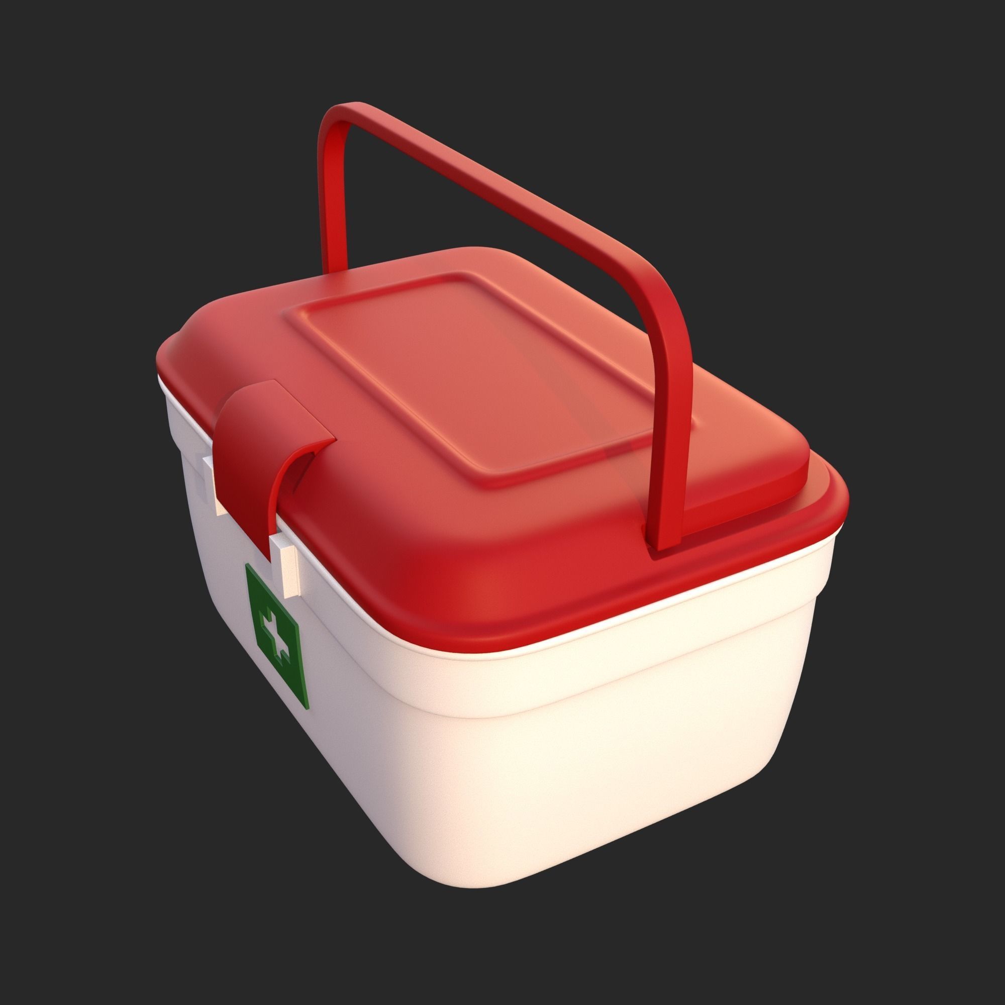 First Aid Box Low-poly 3D model_12
