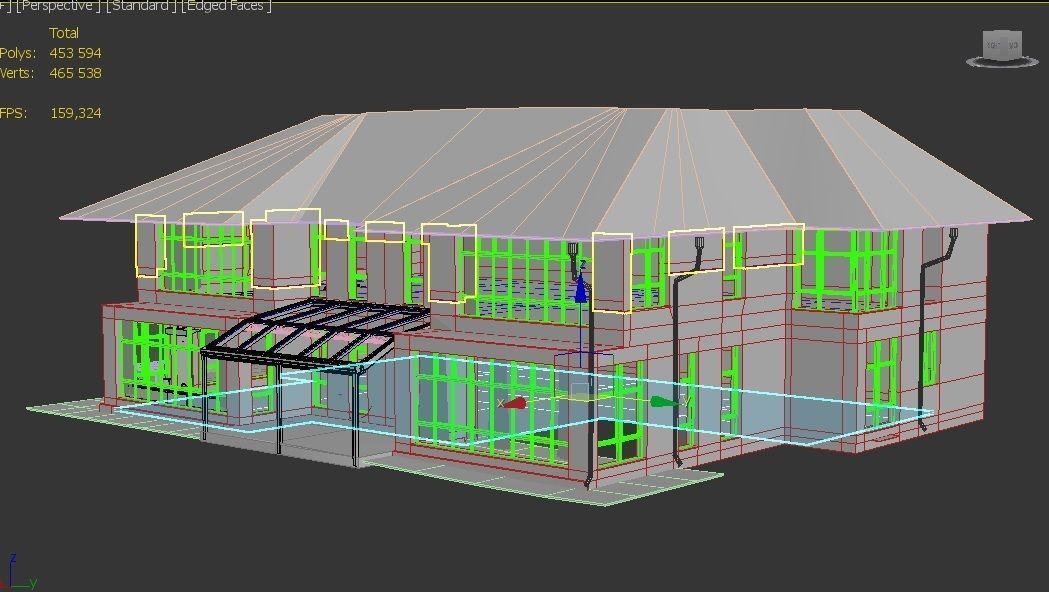 House exterior without textures Free 3D model_4