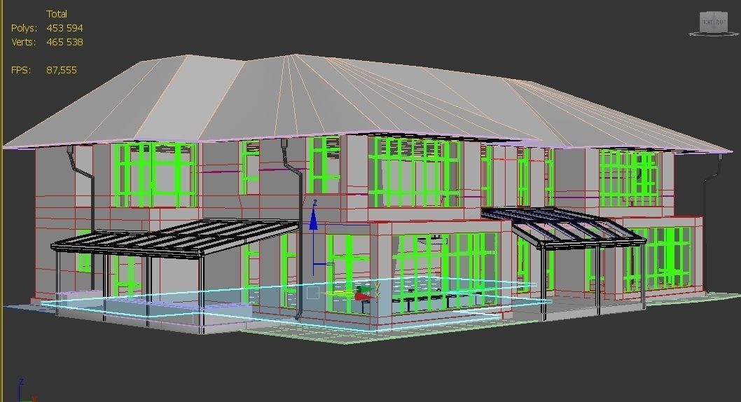 House exterior without textures Free 3D model_6