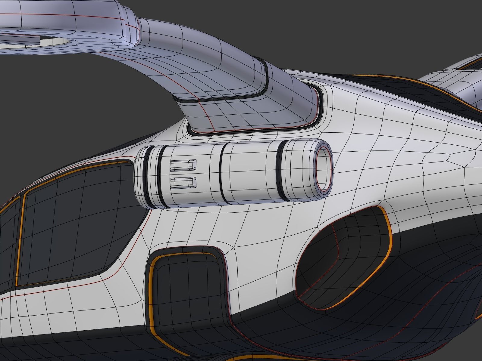 Futuristic Fantasy Helicopter Low-poly 3D model_35