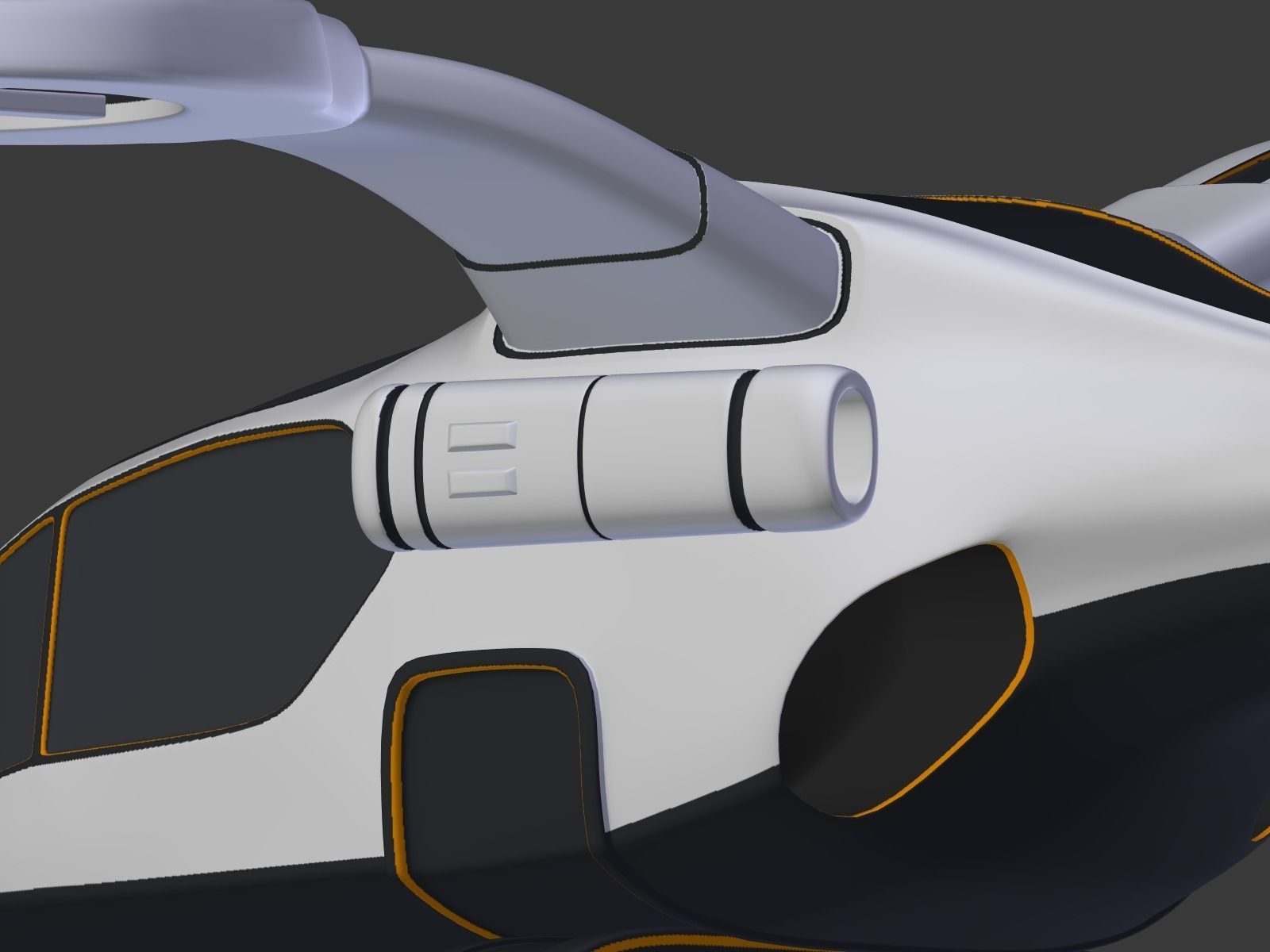Futuristic Fantasy Helicopter Low-poly 3D model_34