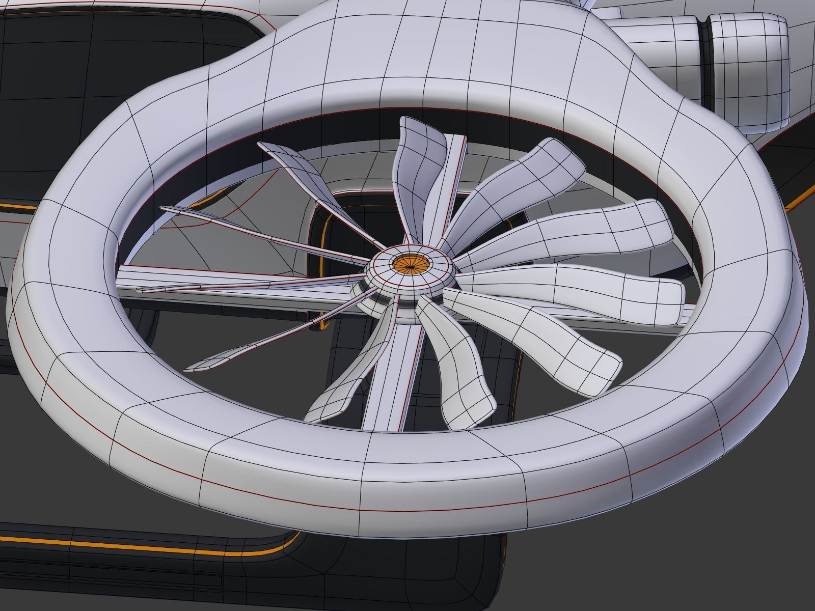 Futuristic Fantasy Helicopter Low-poly 3D model_31