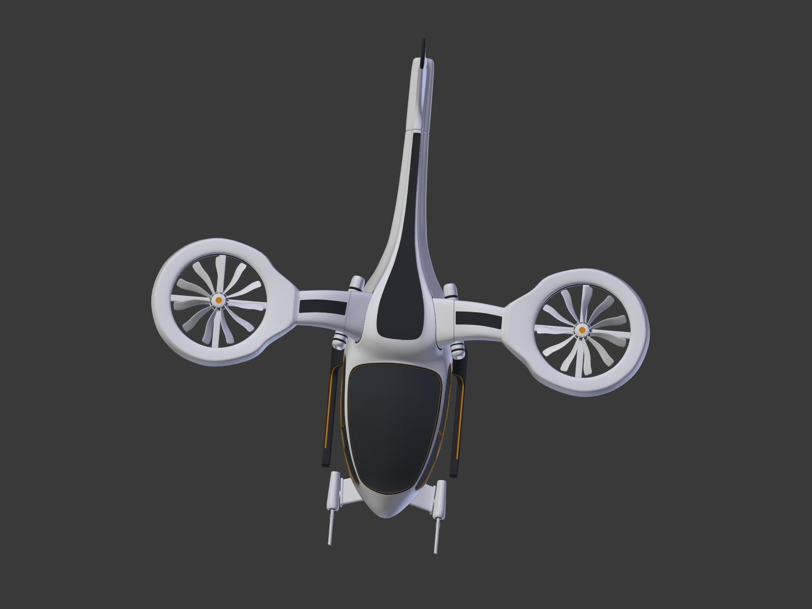 Futuristic Fantasy Helicopter Low-poly 3D model_20