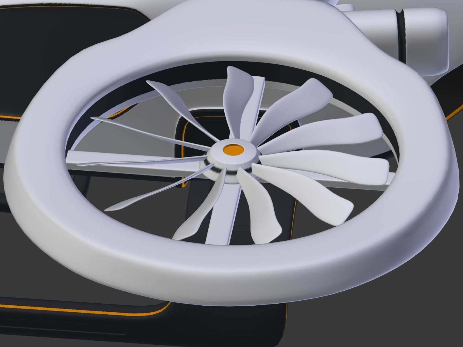 Futuristic Fantasy Helicopter Low-poly 3D model_30