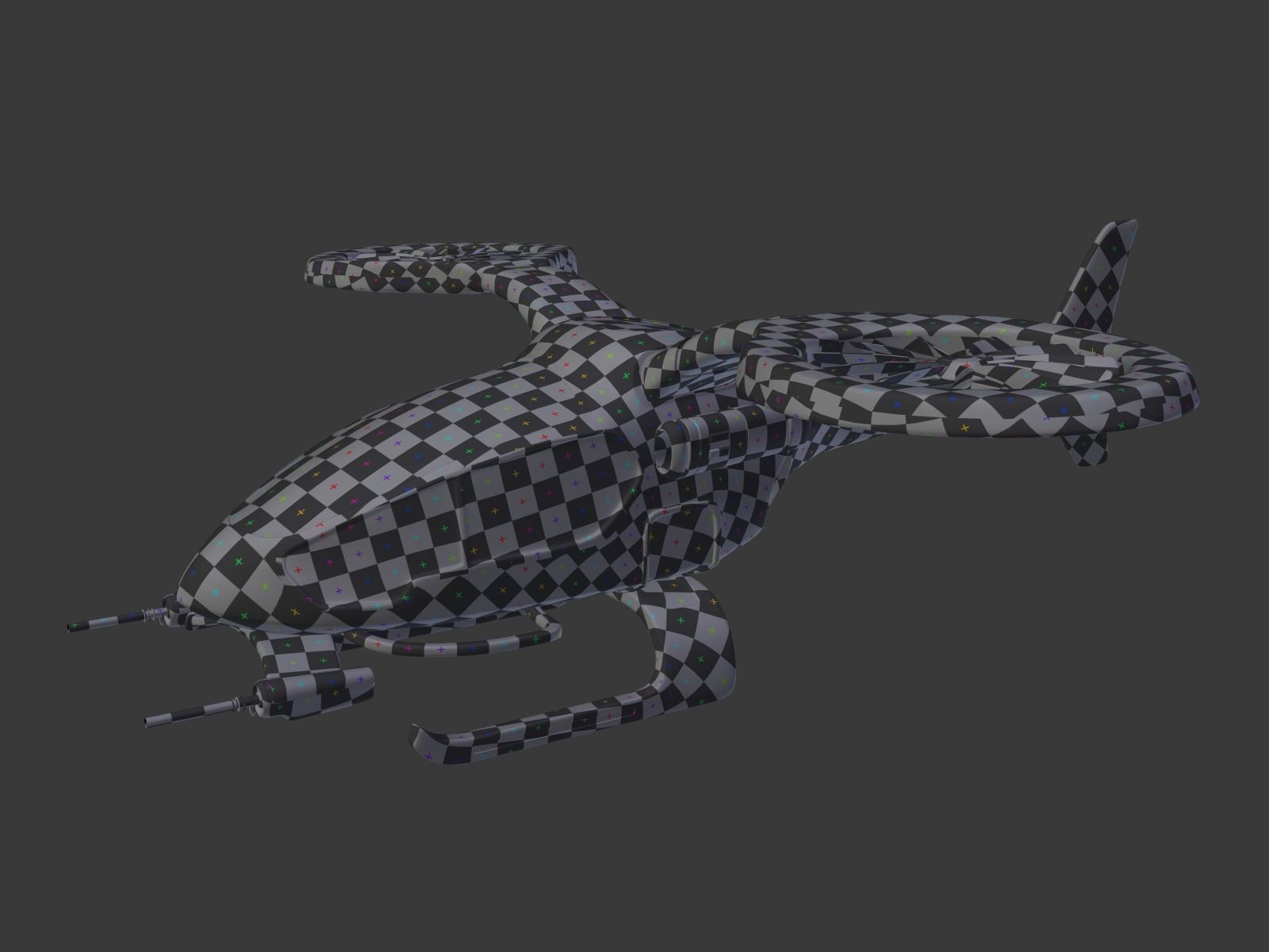 Futuristic Fantasy Helicopter Low-poly 3D model_5