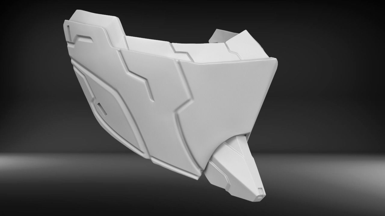 Mecha  Mask V1 STL For 3D print model_1