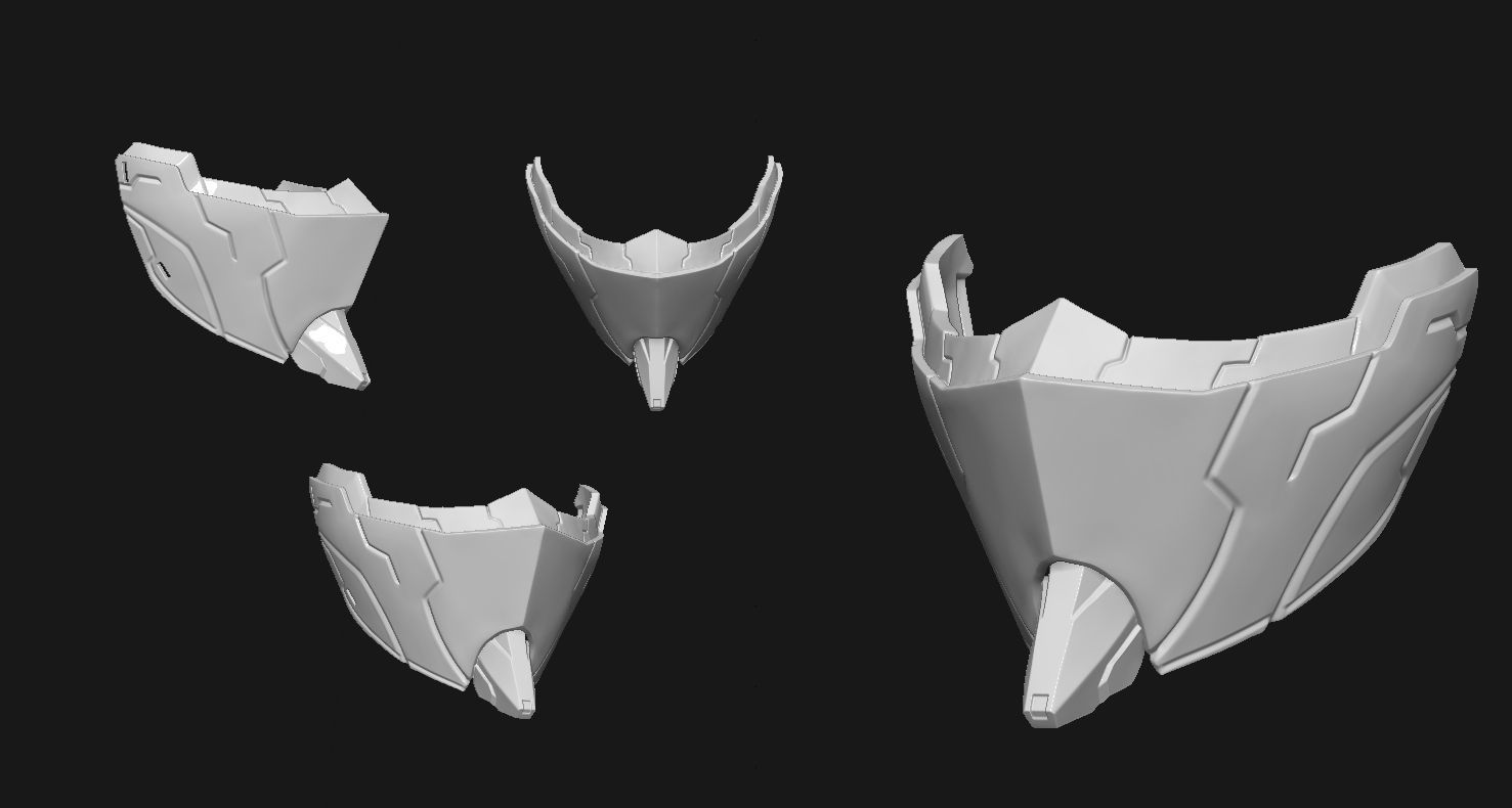 Mecha  Mask V1 STL For 3D print model_3