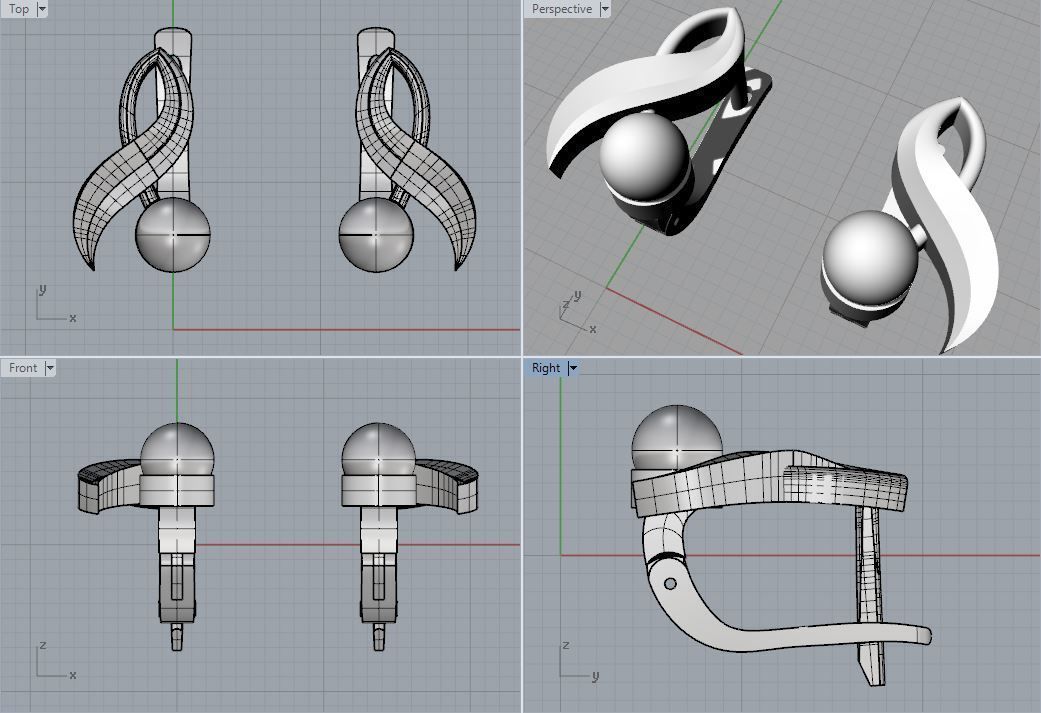 Earrings Berry Cherry  3D print model_2