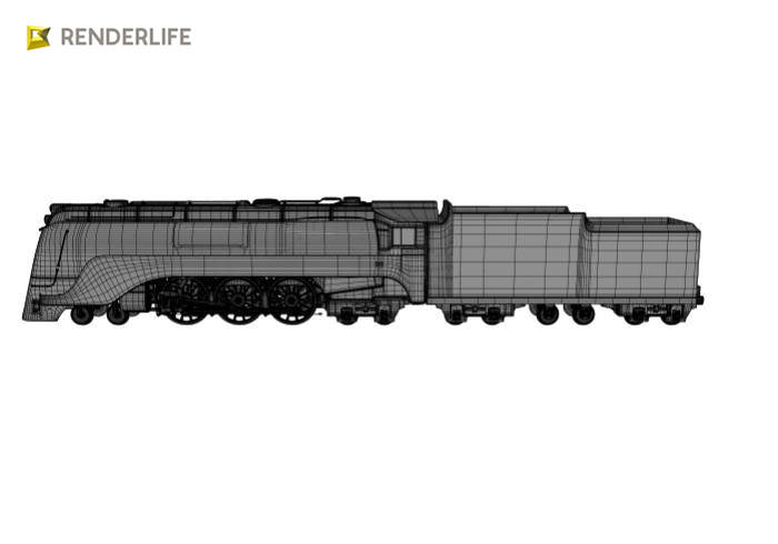 E-4 Hudson Locomotive 3D model_2