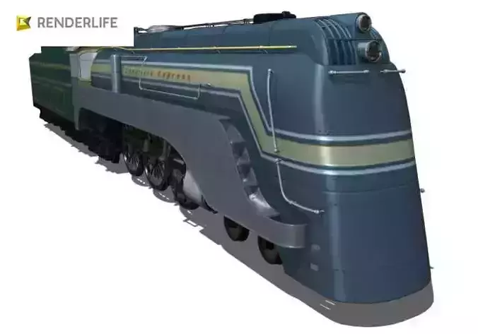 E-4 Hudson Locomotive 3D model