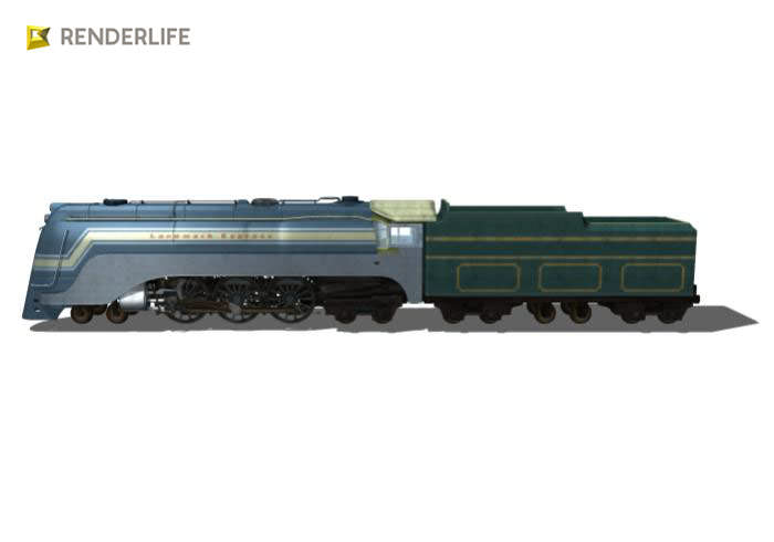 E-4 Hudson Locomotive 3D model_5