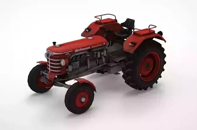Low Poly Tractor Huerlimann D110 Low-poly 3D model
