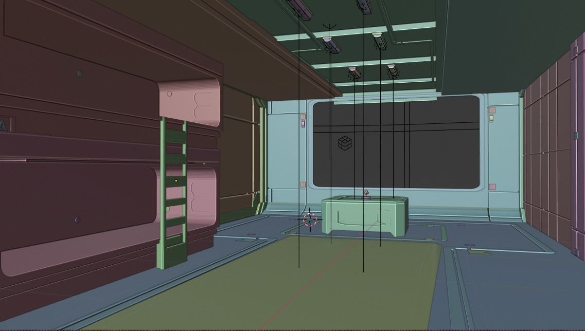 Sci-Fi BedRoom Low-poly 3D model_5