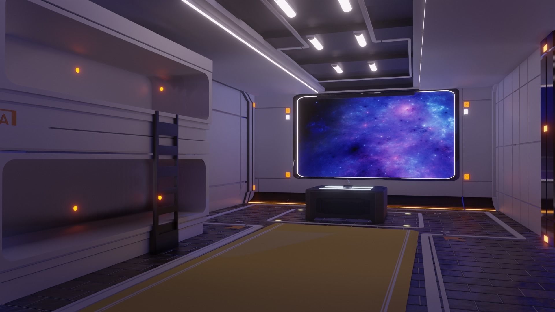 Sci-Fi BedRoom Low-poly 3D model_6