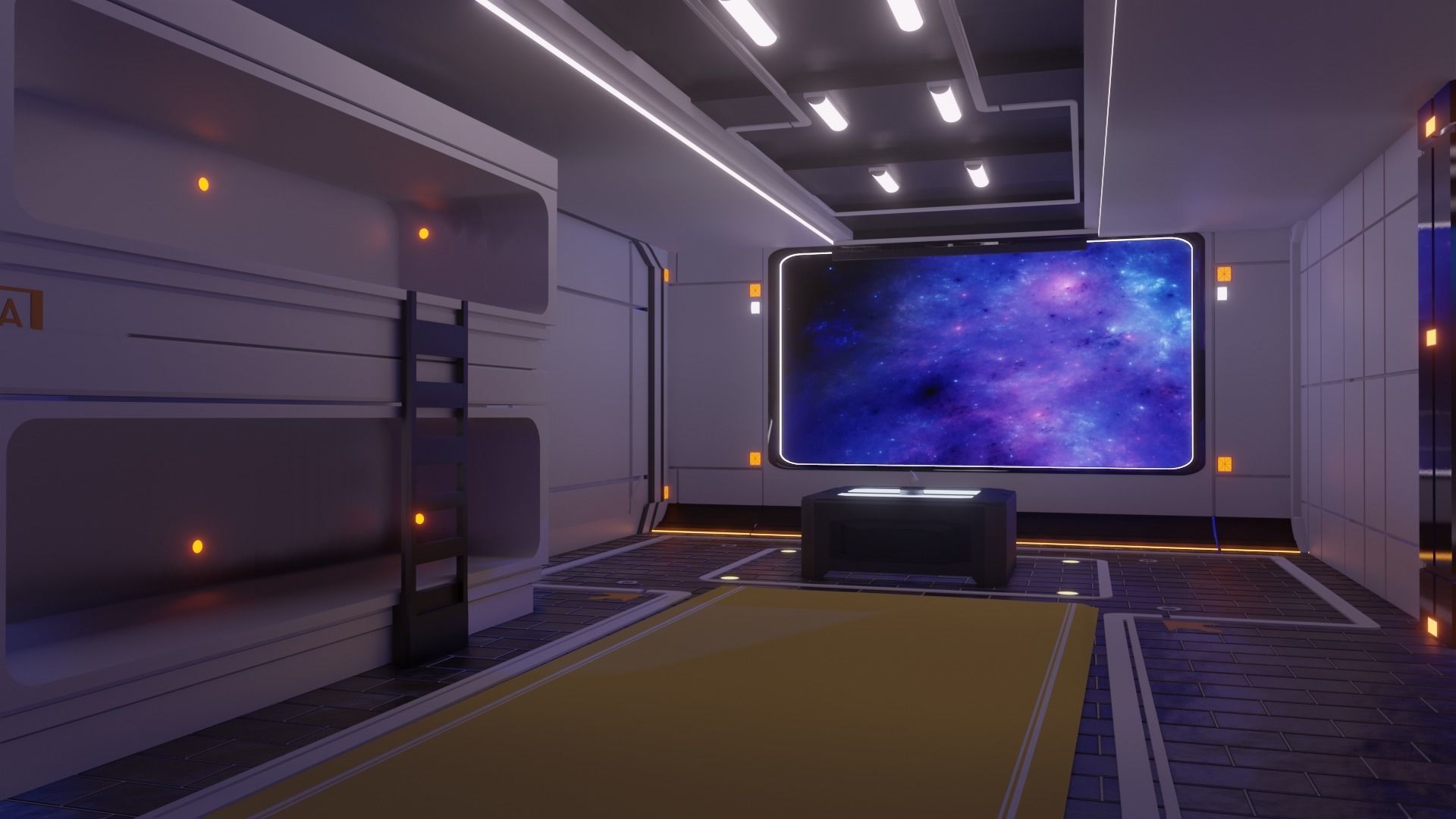 Sci-Fi BedRoom Low-poly 3D model_3