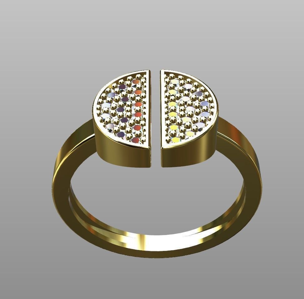 Minimal Fashion Ring 3D print model_3