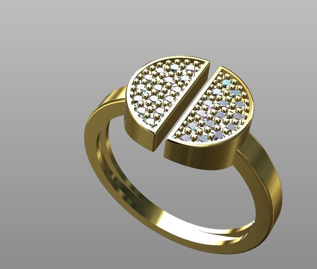 Minimal Fashion Ring 3D print model_1