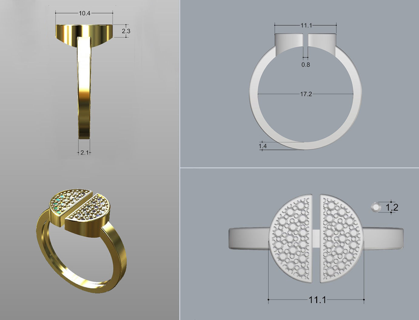 Minimal Fashion Ring 3D print model_10