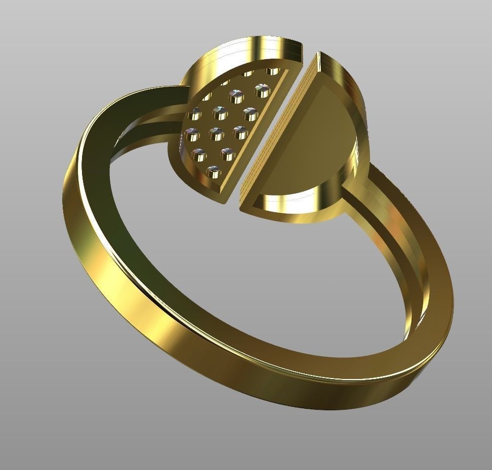 Minimal Fashion Ring 3D print model_2