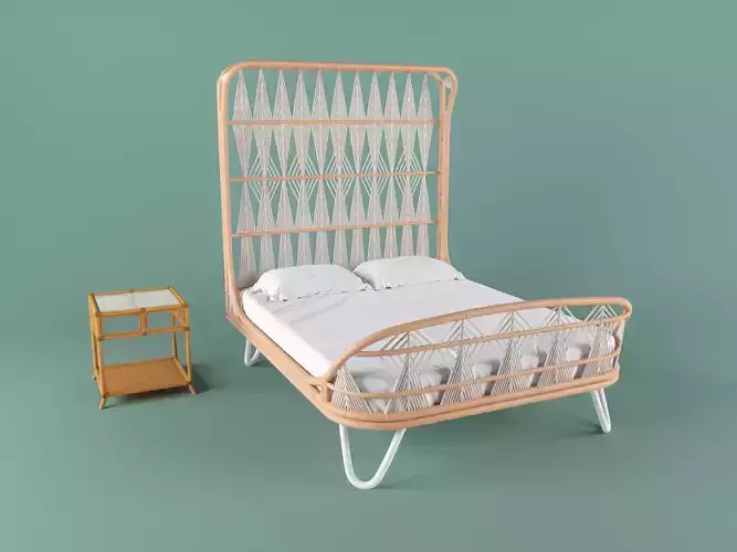Ara Bed and Regeant Side Table 3D model