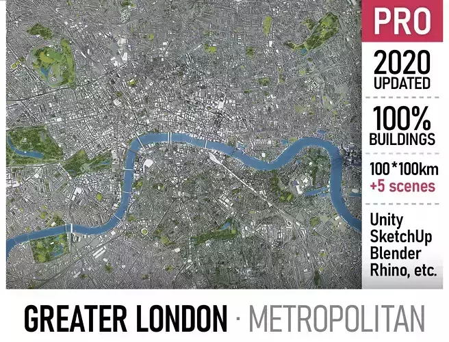 Greater London - metropolitan area 3D Model Collection