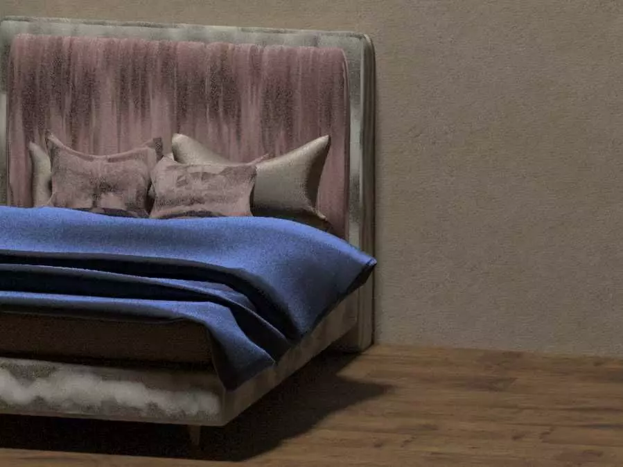 velvet bed design Free 3D model