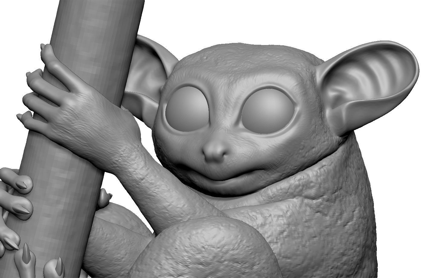 Tarsier gripping a branch 3D model_8