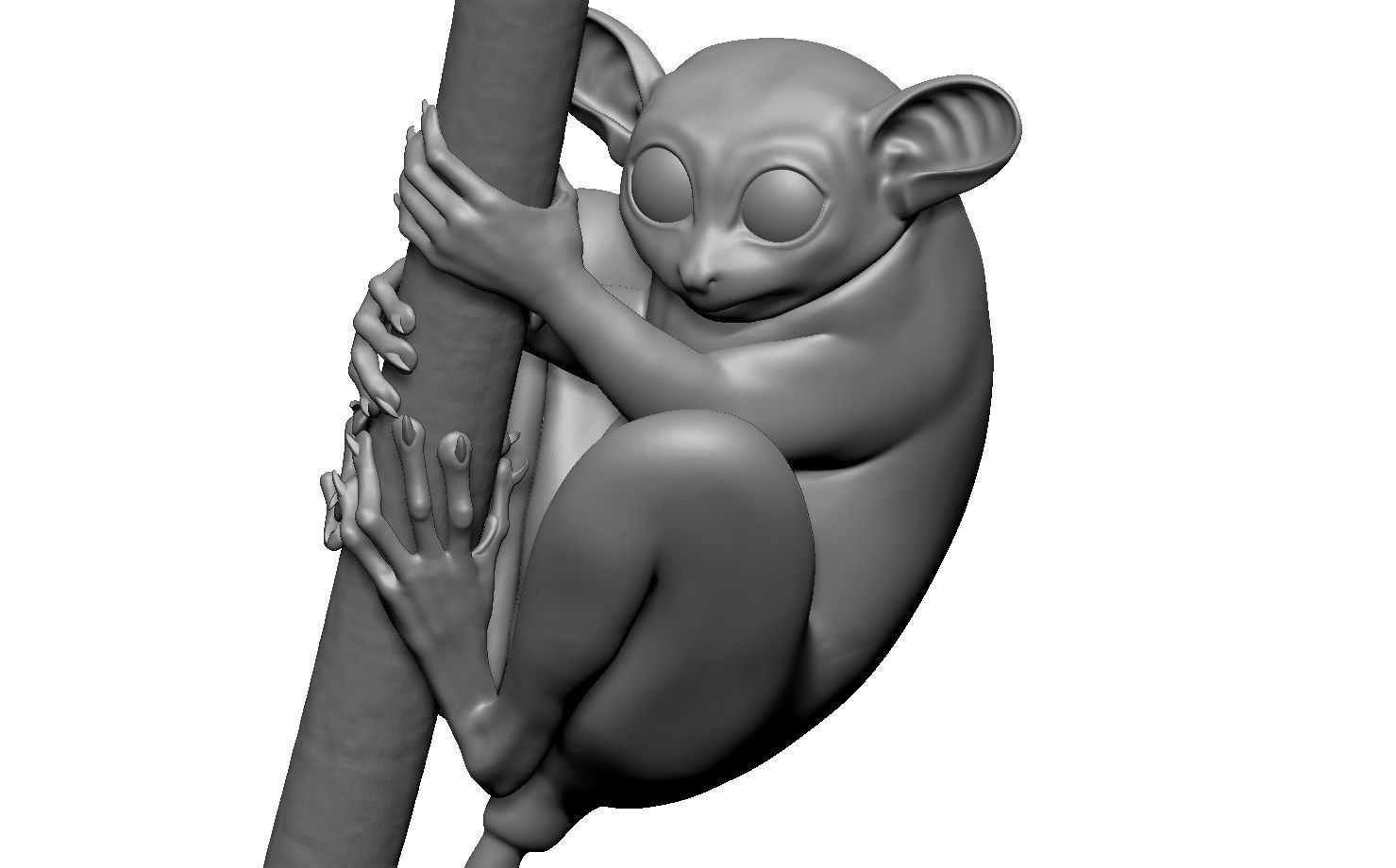 Tarsier gripping a branch 3D model_29