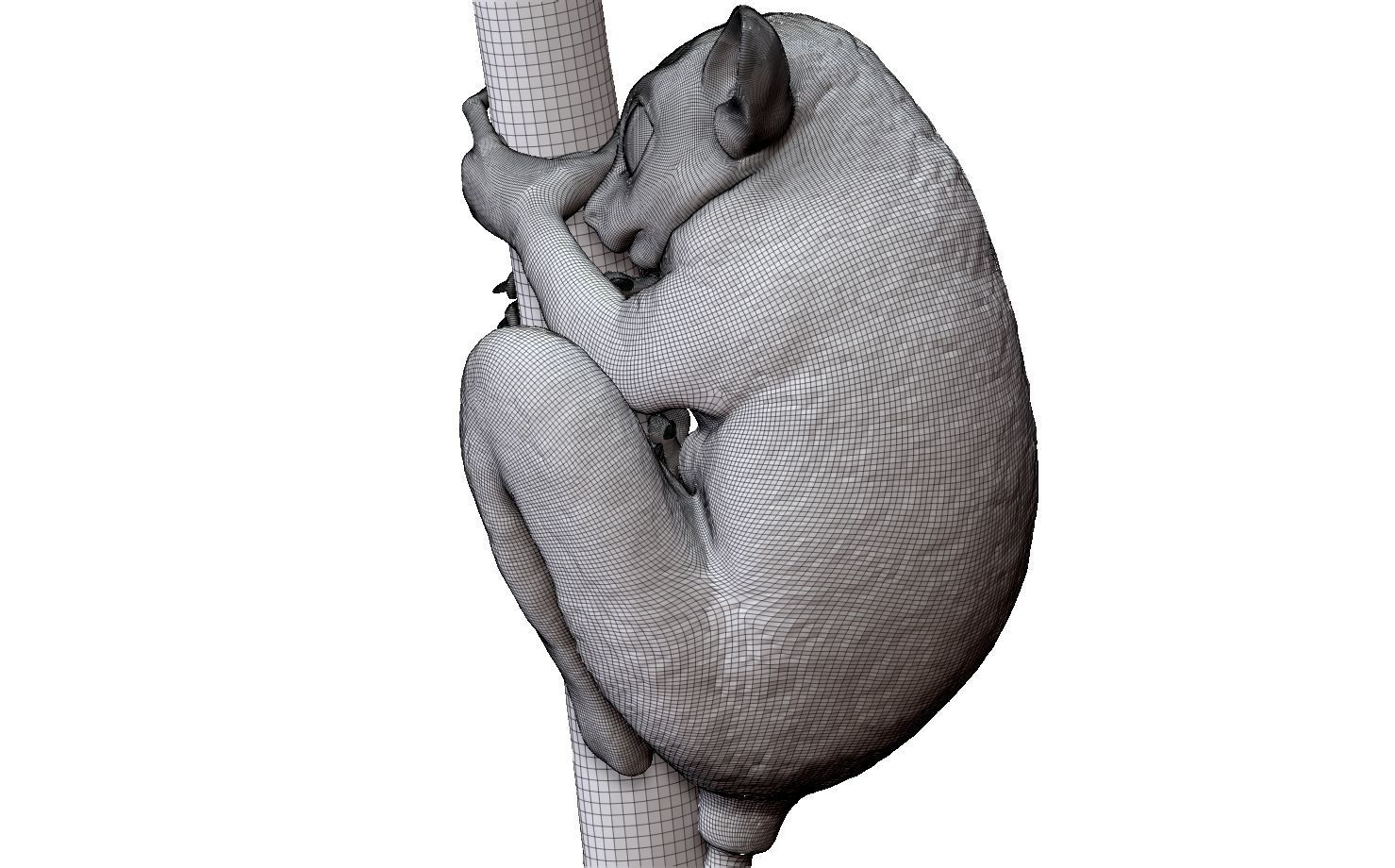 Tarsier gripping a branch 3D model_15