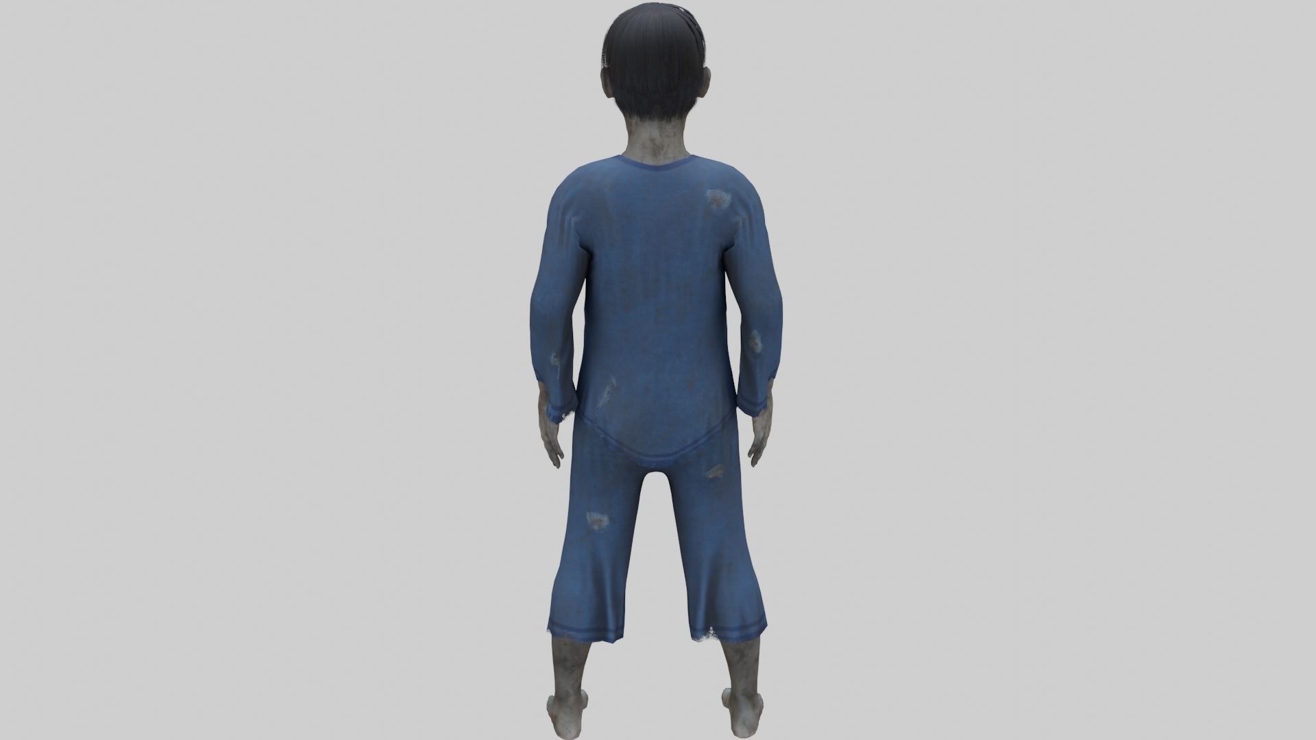 Japanese Style Ghost Boy With PBR Materials And Multiple Skins Low-poly 3D model_2