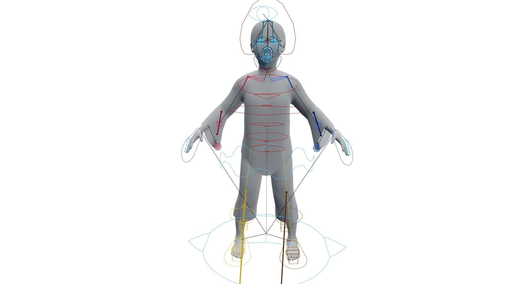 Japanese Style Ghost Boy With PBR Materials And Multiple Skins Low-poly 3D model_30