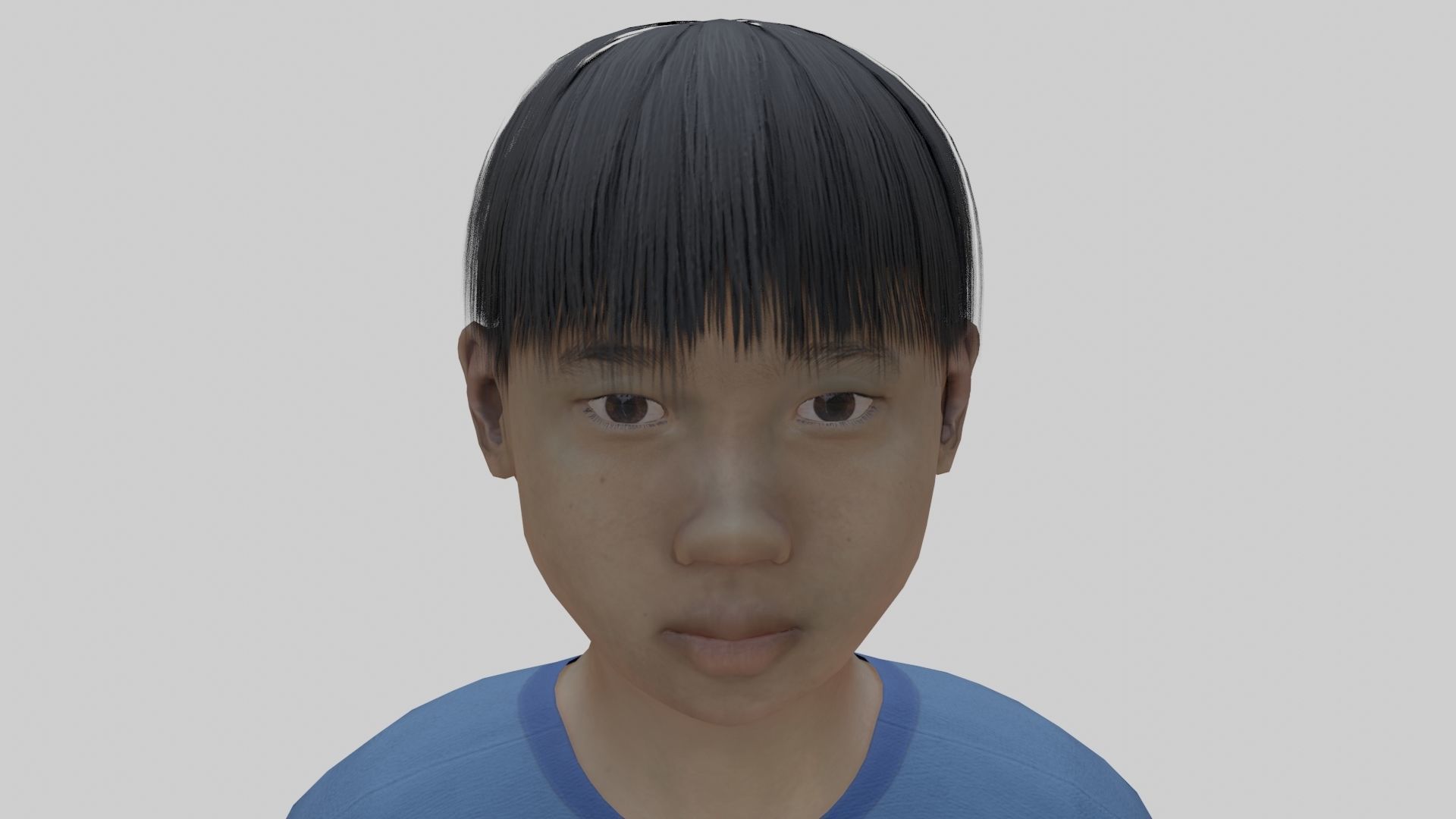 Japanese Style Ghost Boy With PBR Materials And Multiple Skins Low-poly 3D model_8