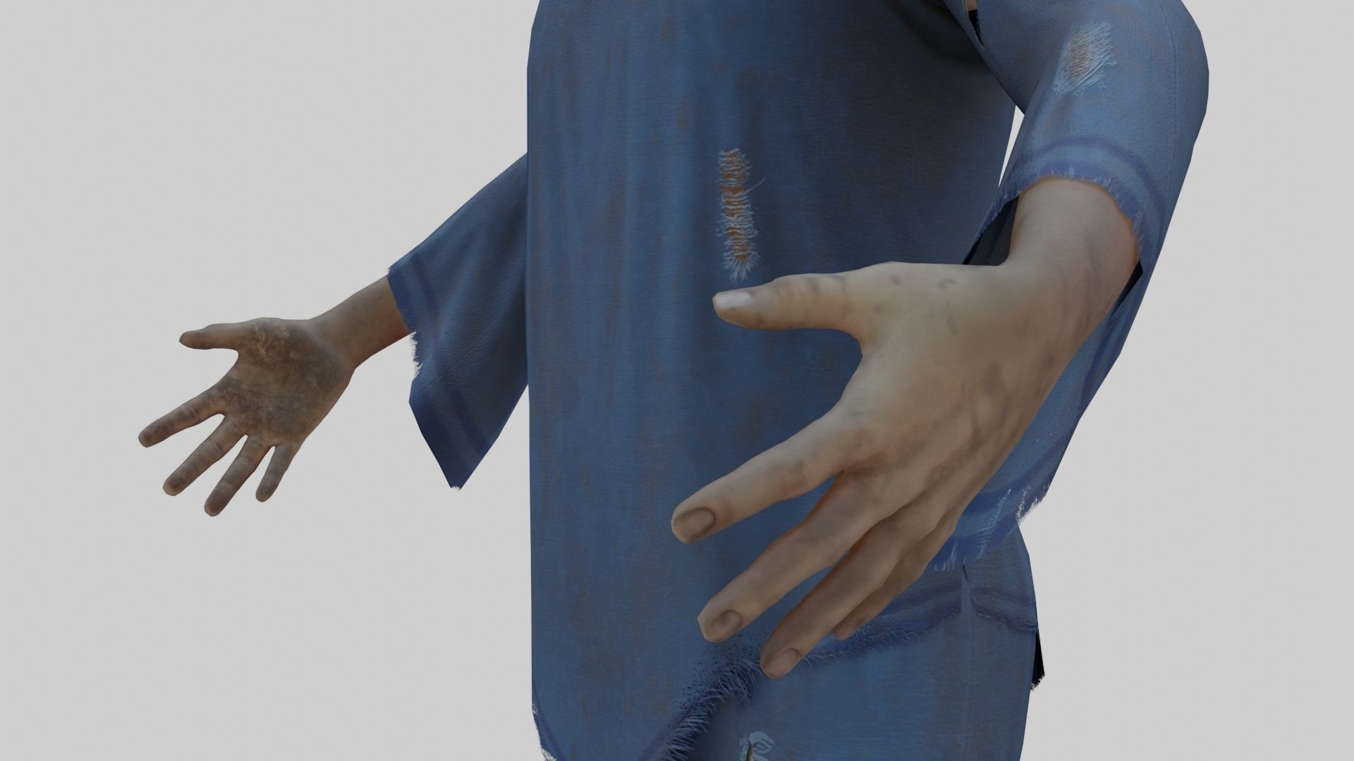 Japanese Style Ghost Boy With PBR Materials And Multiple Skins Low-poly 3D model_13